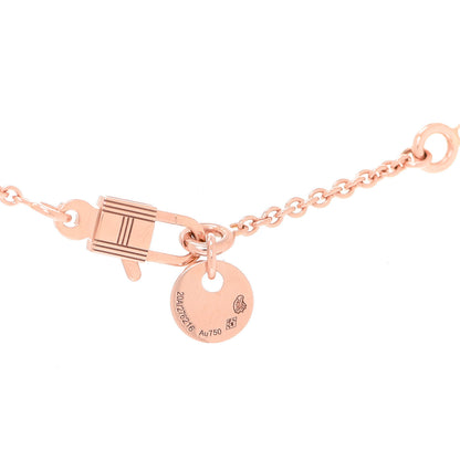 Hermes 18K Rose Gold Black Jade Kelly Amulettes Pendant Necklace 4 of 6