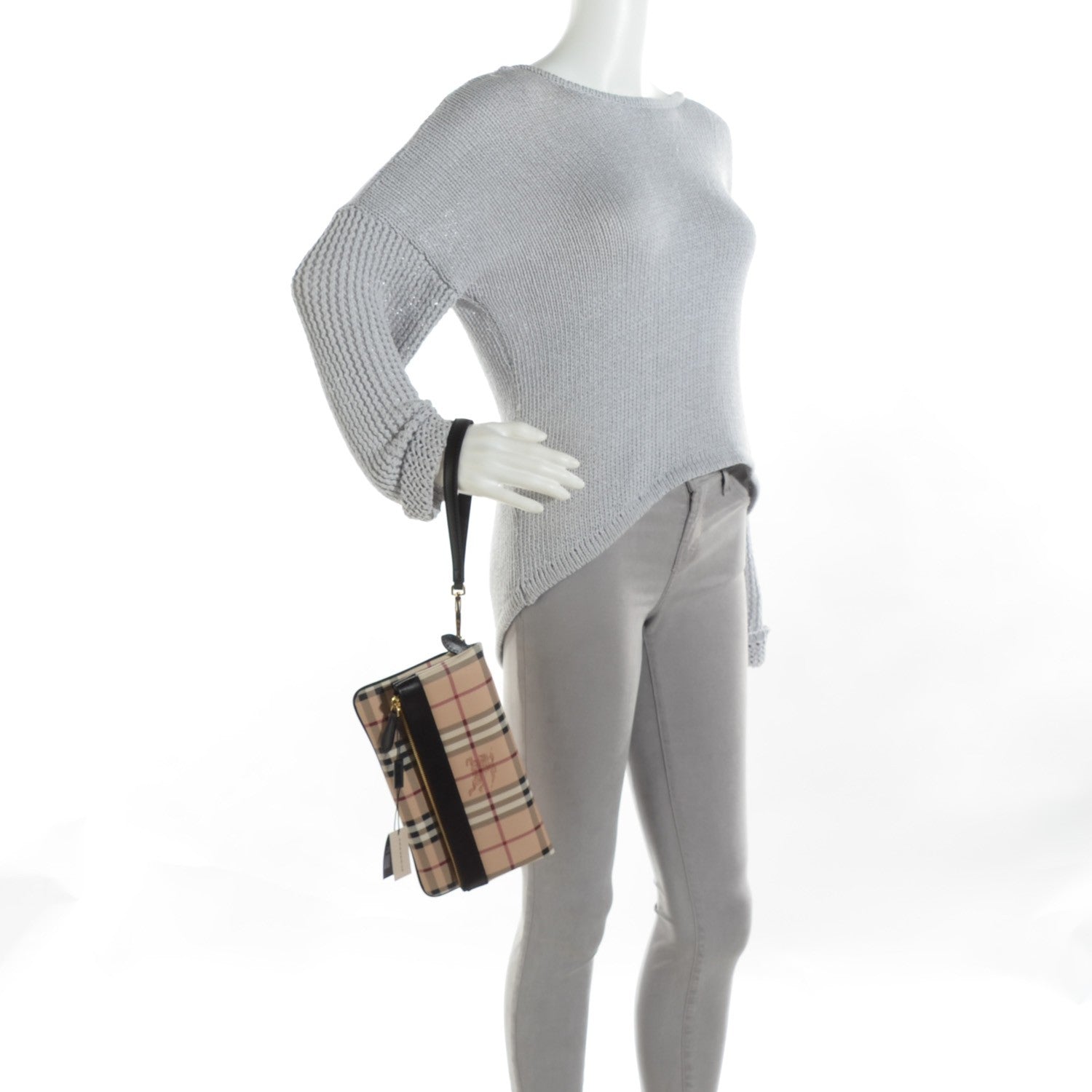 Burberry Haymarket Check Adeline Foldover Clutch Brown 2 of 6