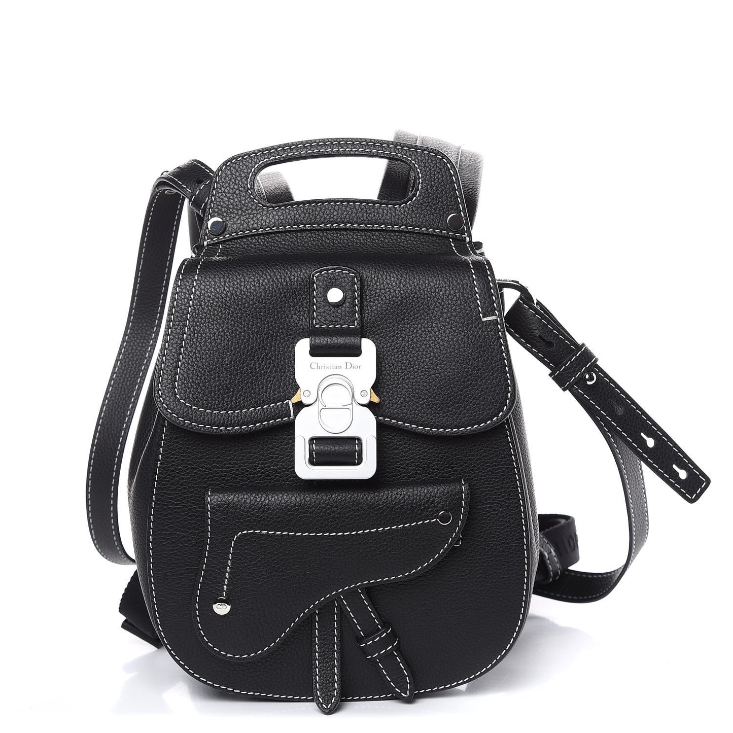 Calfskin Saddle Backpack Black