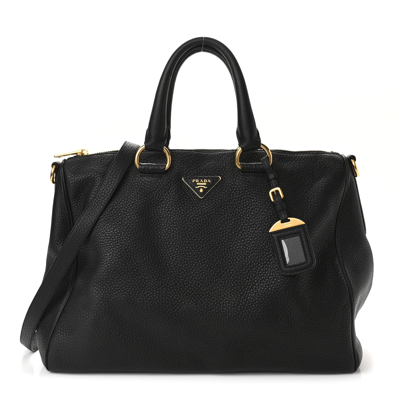 Prada Vitello Daino Tote Black 1 of 10