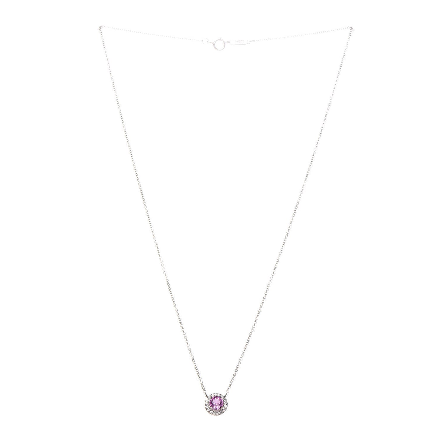 Platinum Diamond Pink Sapphire Soleste Pendant Necklace