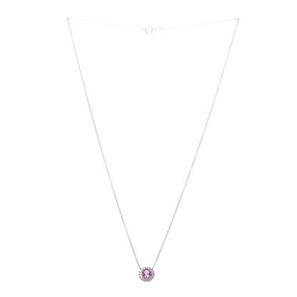 Tiffany Platinum Diamond Pink Sapphire Soleste Pendant Necklace 3 of 7