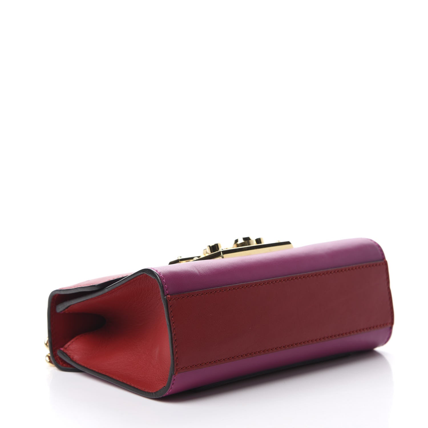 Gucci Calfskin Small Padlock Shoulder Bag New Rosette Hibiscus Red 4 of 10