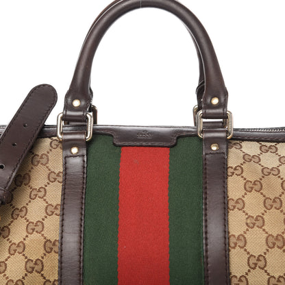 Gucci Monogram Vintage Web Medium Boston Dark Brown 9 of 12