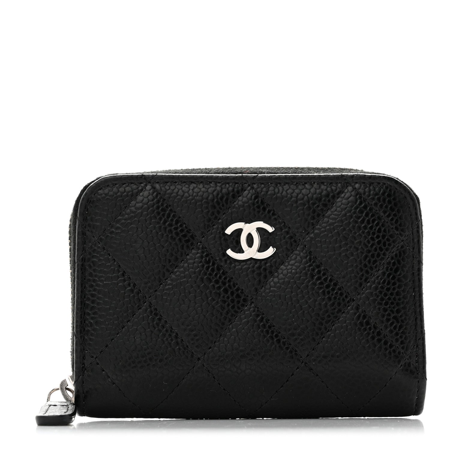 Chanel Caviar Quilted Zip Coin Purse Black 1 of 8