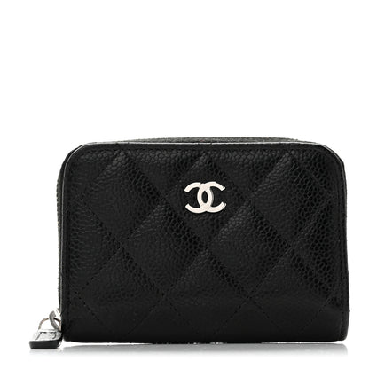 Chanel Caviar Quilted Zip Coin Purse Black 1 of 8