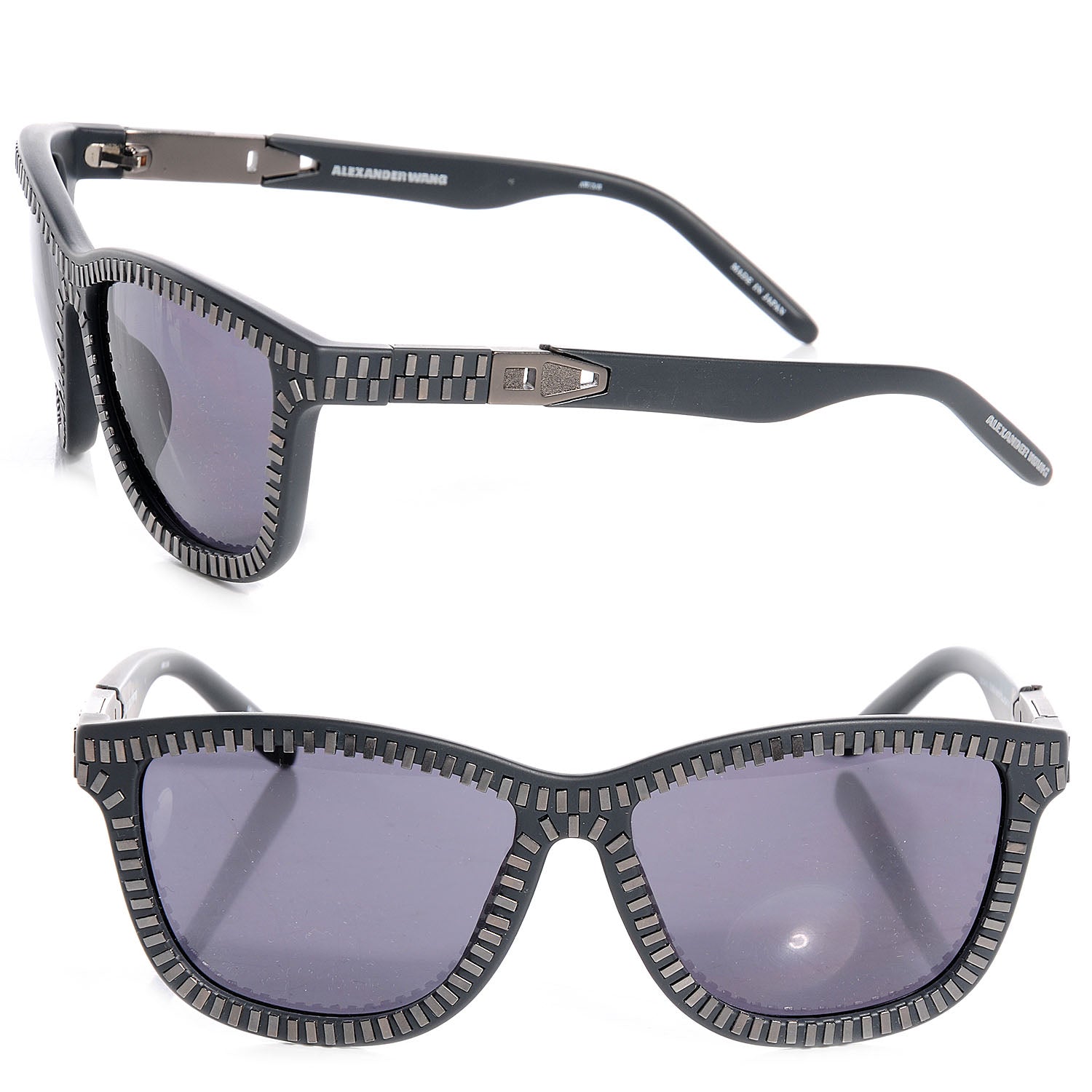 Alexander Wang Zipper Frame Sunglasses AW3C8SUN Dark Grey 1 of 7