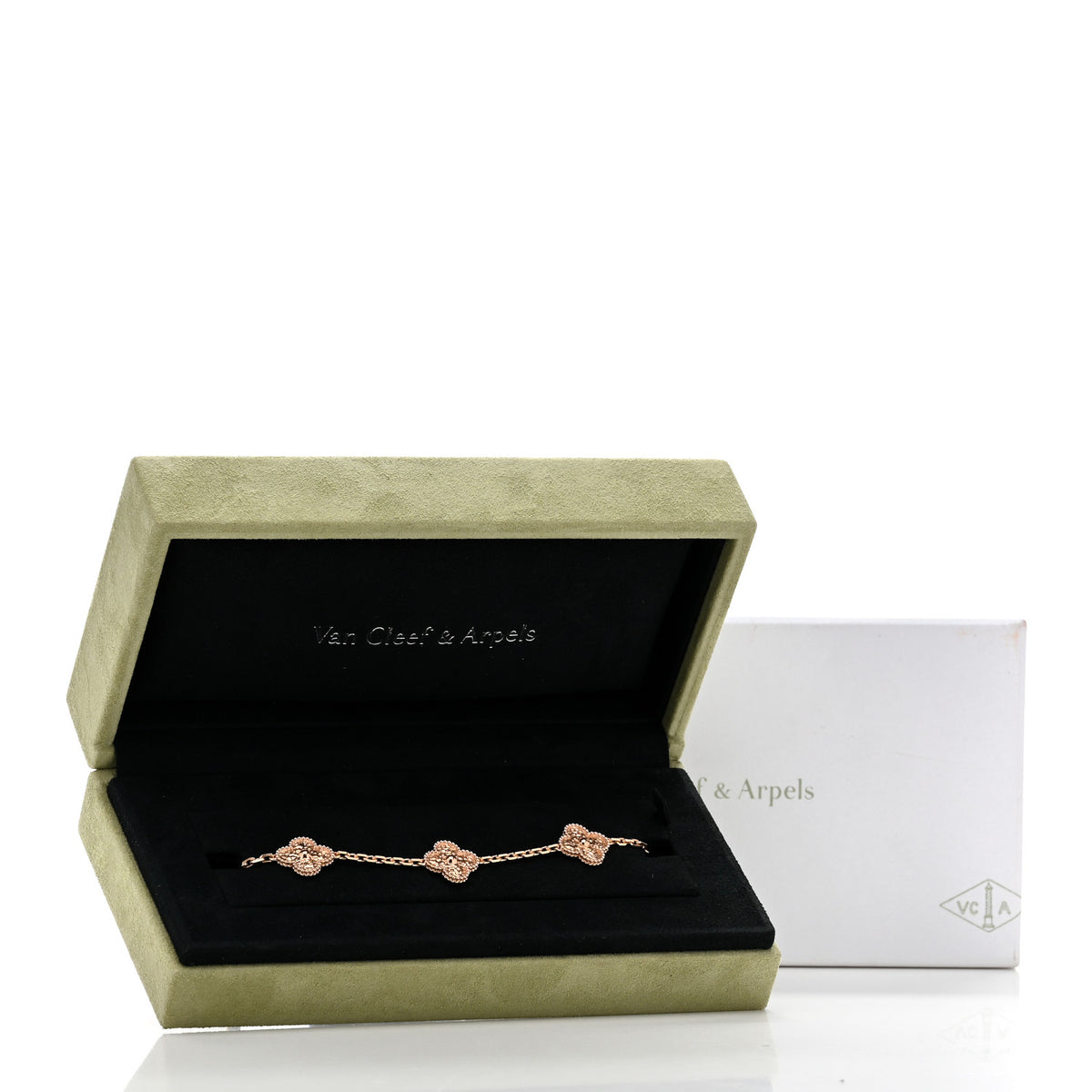 Van Cleef & Arpels 18K Rose Gold 5 Motifs Vintage Alhambra Bracelet 4 of 4