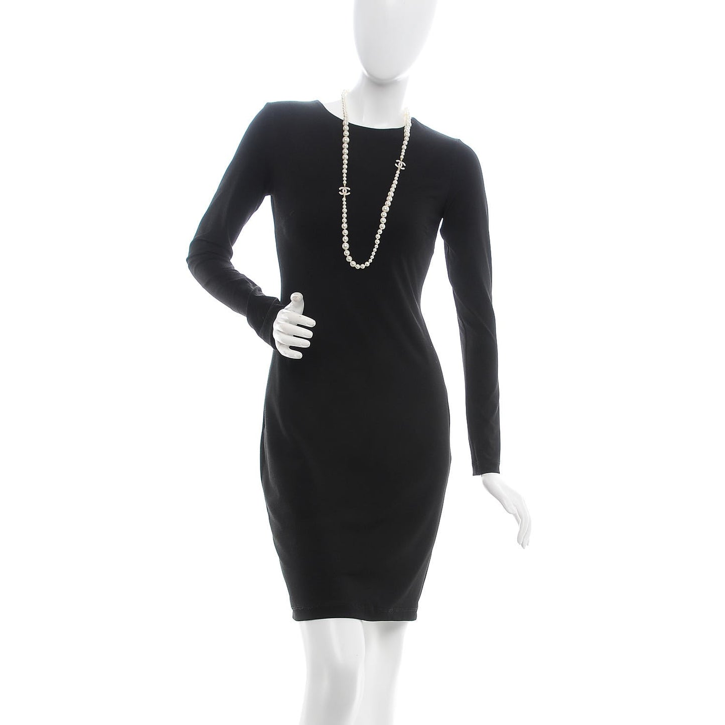 Graduated Pearl CC Long Necklace Gold