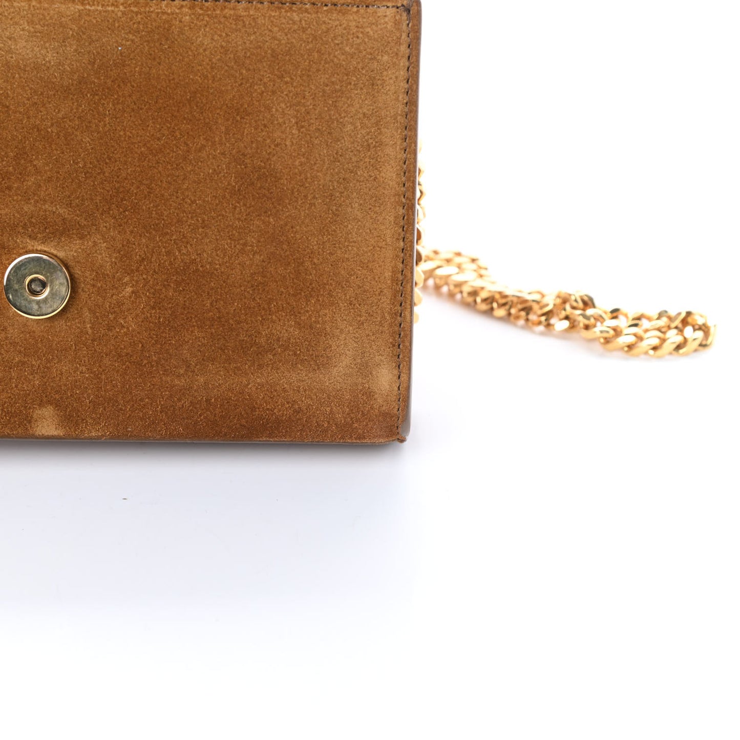 Suede Small Classic Monogram Kate Tassel Satchel Light Ochre