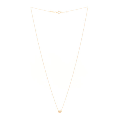 Tiffany 18K Rose Gold Diamond Elsa Peretti 6.5mm Bean Pendant Necklace 3 of 5