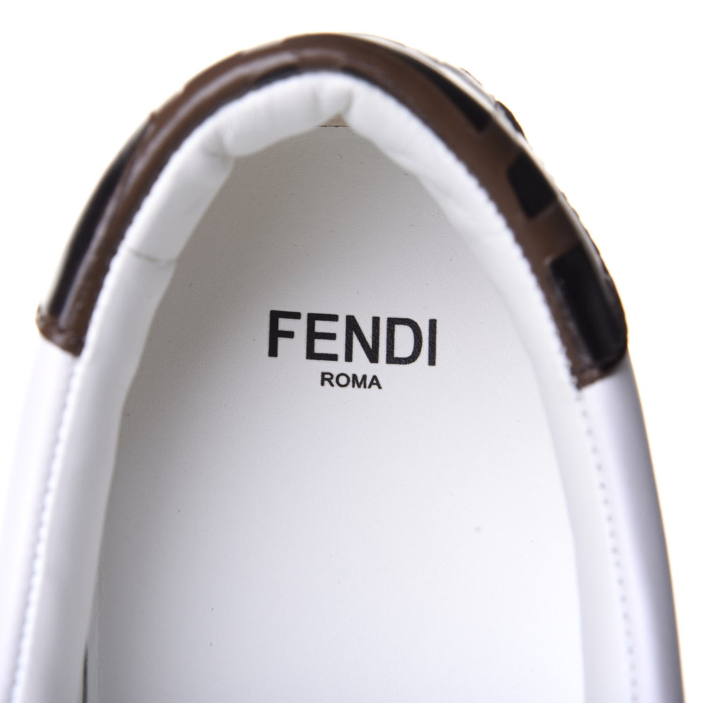 Vitello FF Embossed Womens Slip On Sneakers 38 Ultra White Maya Black