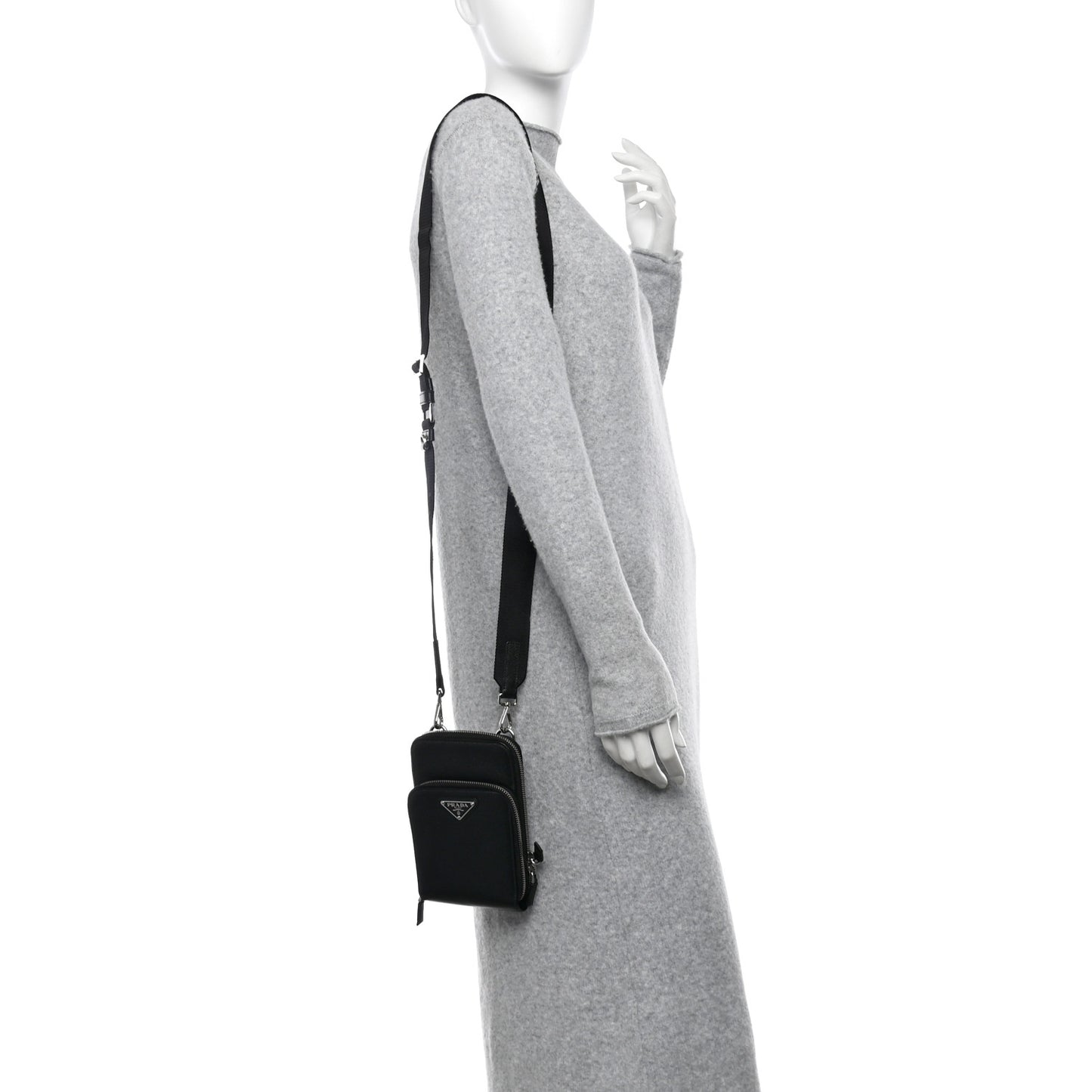 Saffiano Phone Crossbody Pouch Black