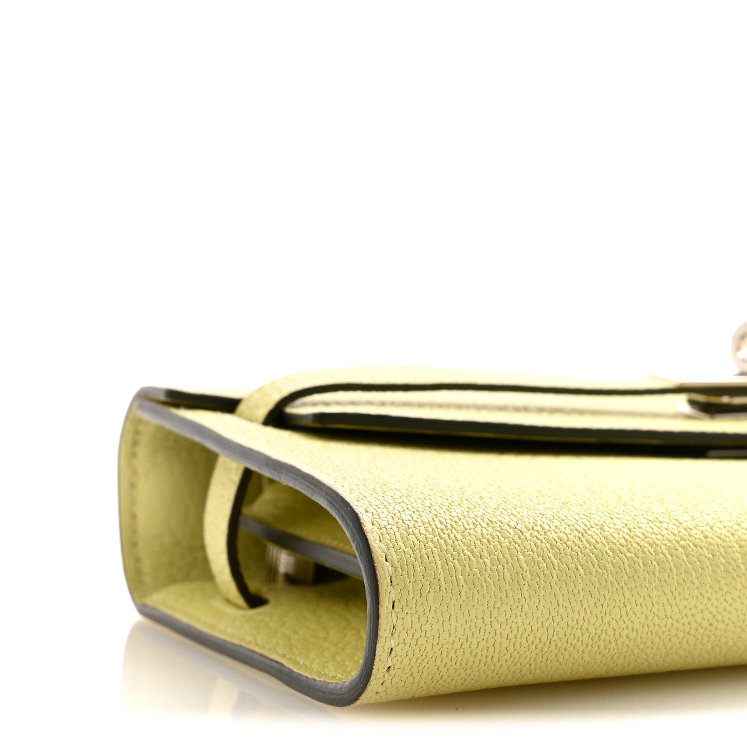 Hermes Chevre Mysore Kelly Wallet To Go Jaune Bourgeon 8 of 10