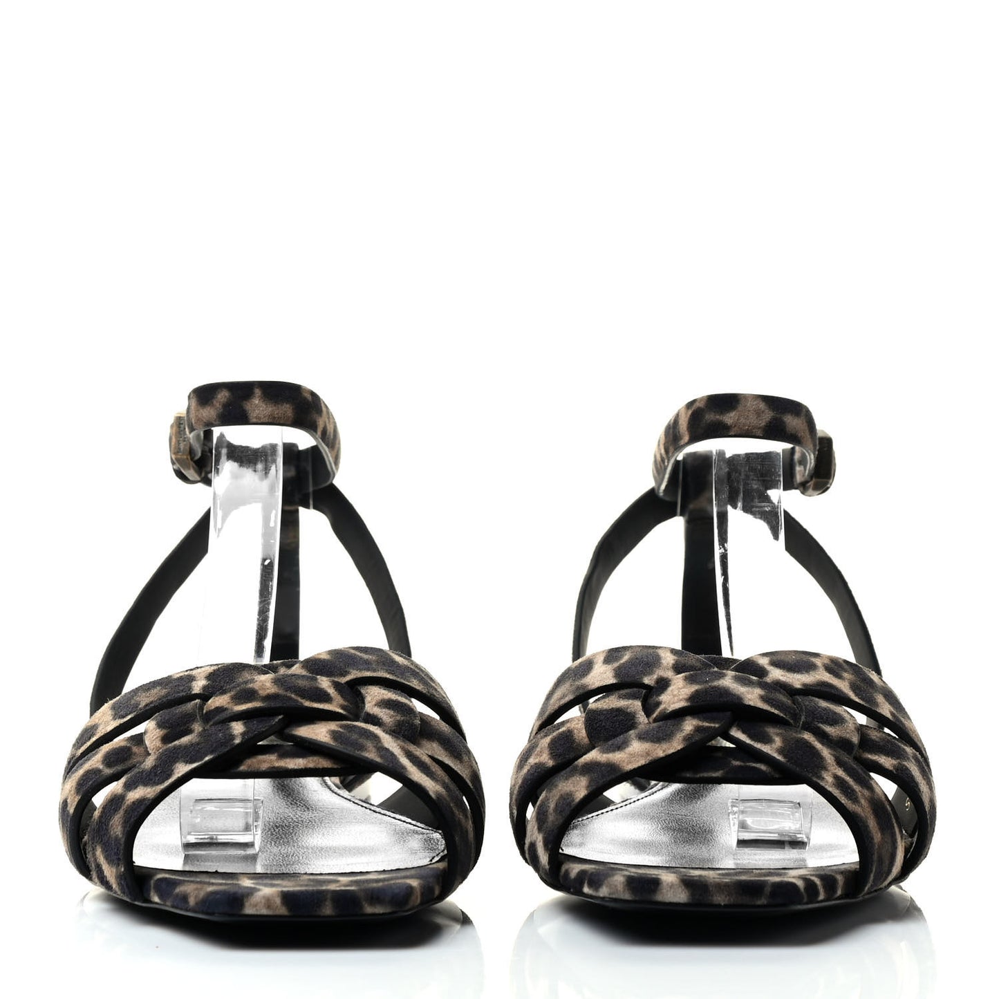 Suede Leopard Print Tribute 05 Ankle Strap Sandals 36.5 Russian Beige