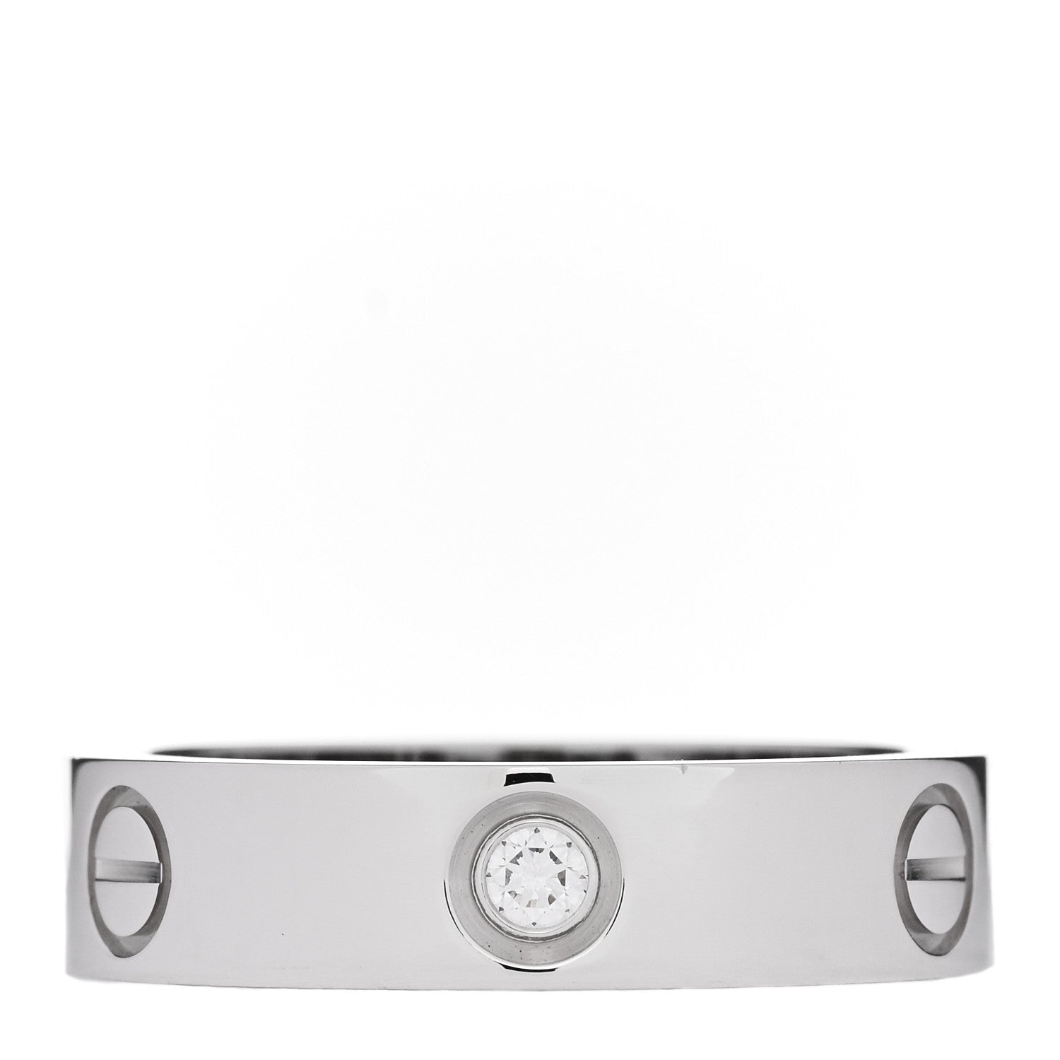 Cartier 18K White Gold 3 Diamond 5.5mm LOVE Ring 61 9.5 1 of 6