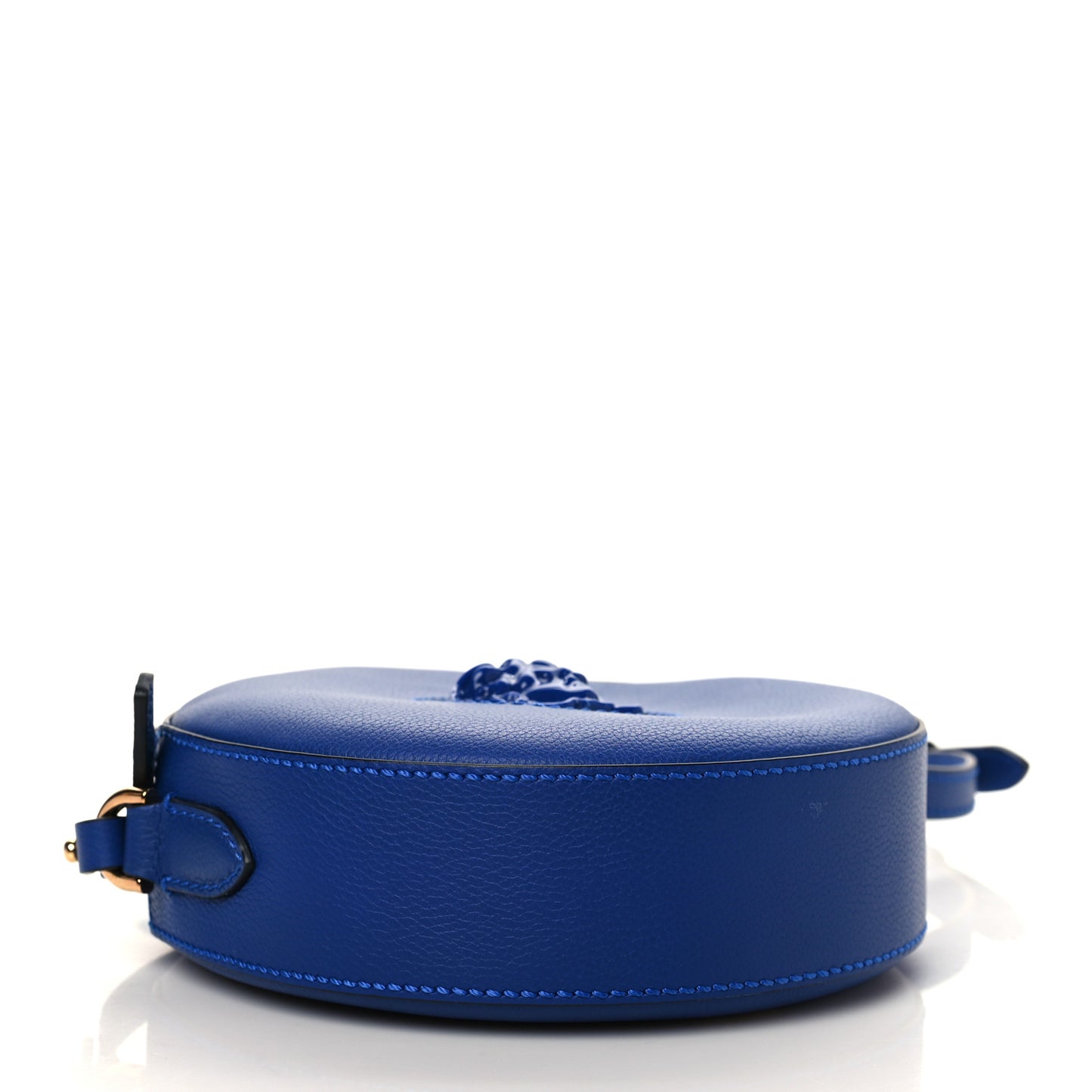 Calfskin La Medusa Round Camera Bag Blue