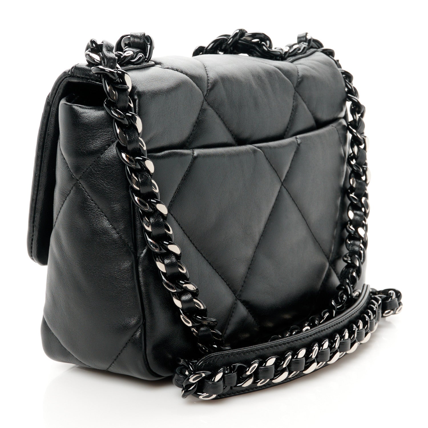 Chanel Goatskin Quilted Medium Chanel 19 Flap So Black 3 of 11