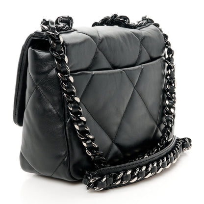 Chanel Goatskin Quilted Medium Chanel 19 Flap So Black 3 of 11