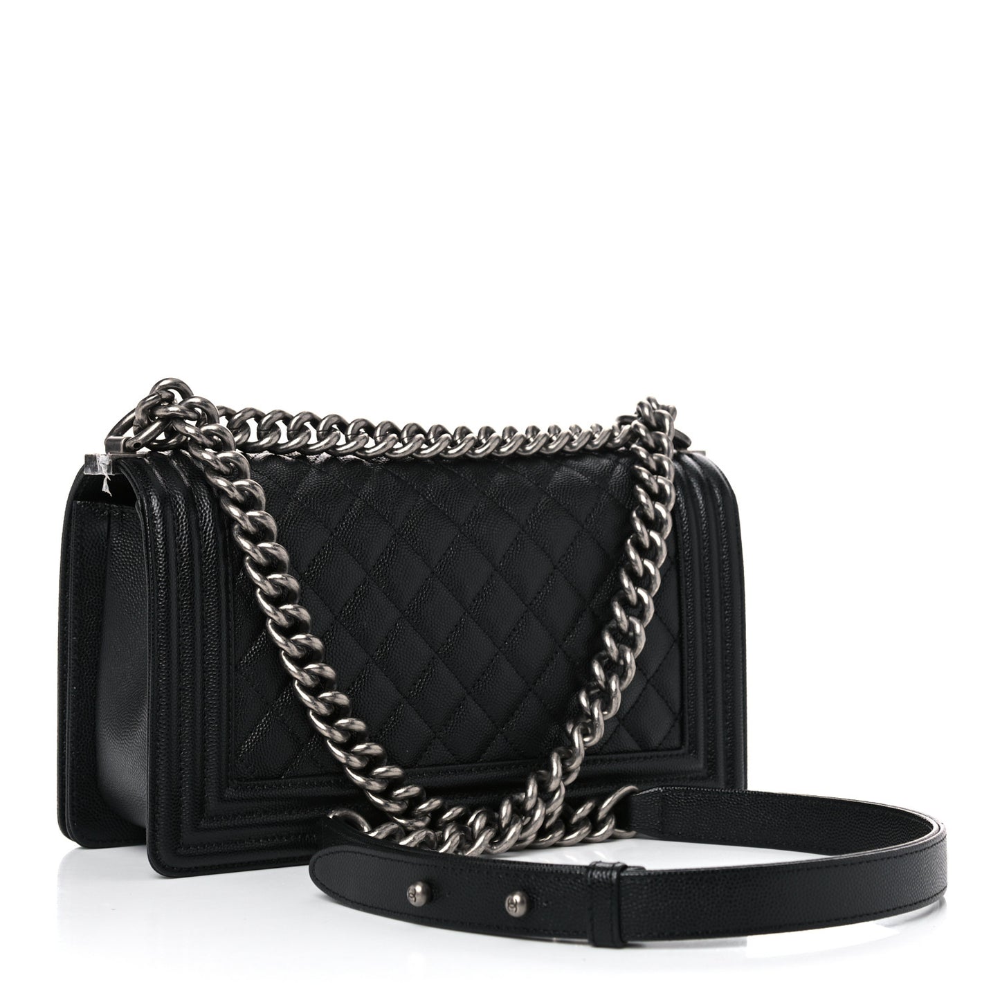 Caviar Quilted Medium Boy Flap Black