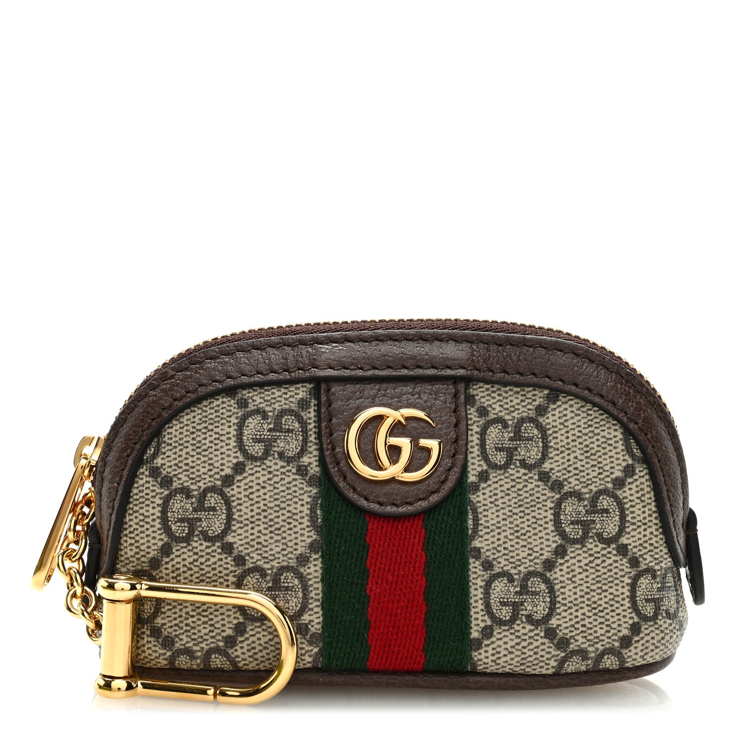 Gucci GG Supreme Monogram Web Ophidia Dome Key Pouch Beige New Acero 1 of 8