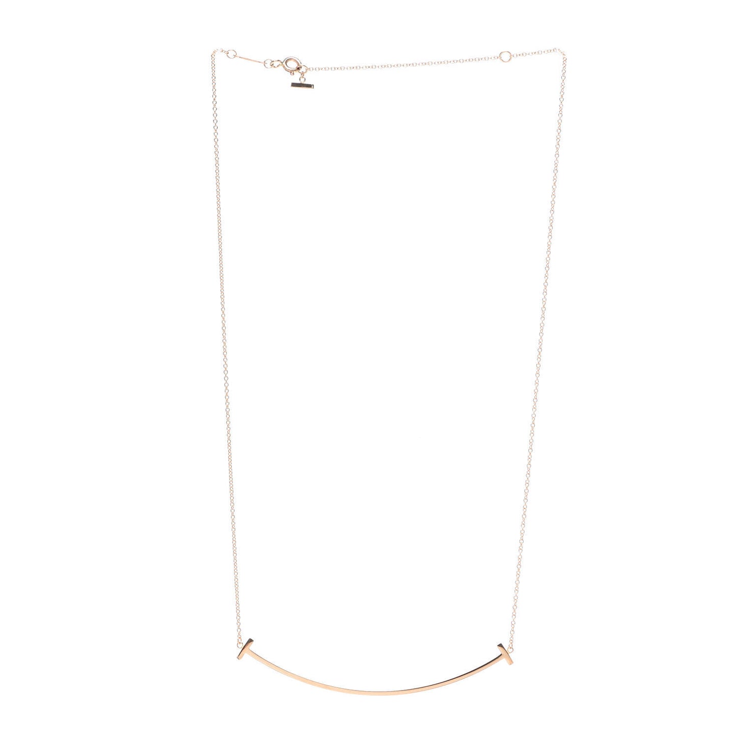 18K Rose Gold Large T Smile Pendant Necklace