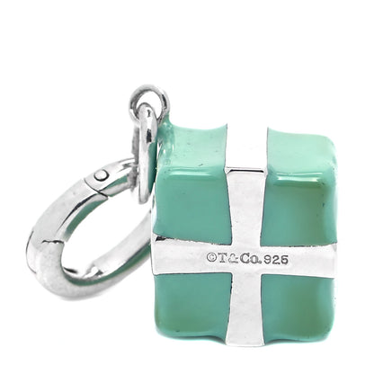 Tiffany Sterling Silver Enamel Gift Box Charm Blue 4 of 4