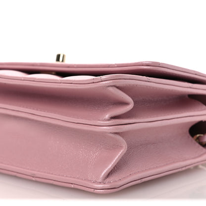 Chanel Pearly Lambskin Quilted Charms Wallet On Chain WOC Light Pink 11 of 12