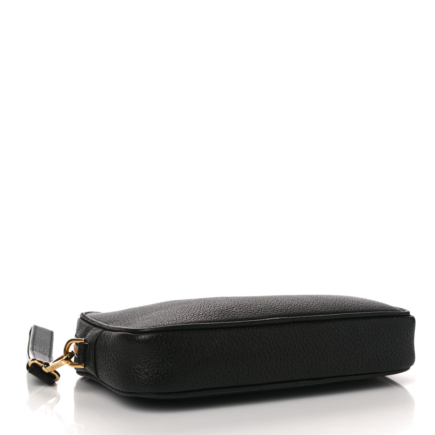 Versace Grained Calfskin Medusa Wristlet Pouch Black 4 of 10