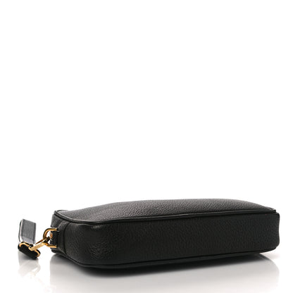 Versace Grained Calfskin Medusa Wristlet Pouch Black 4 of 10