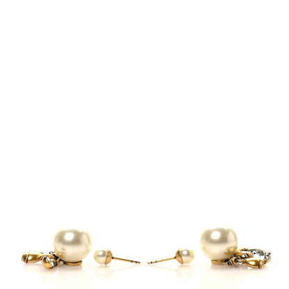 Christian Dior Pearl Crystal Tribales Earrings Gold 4 of 10