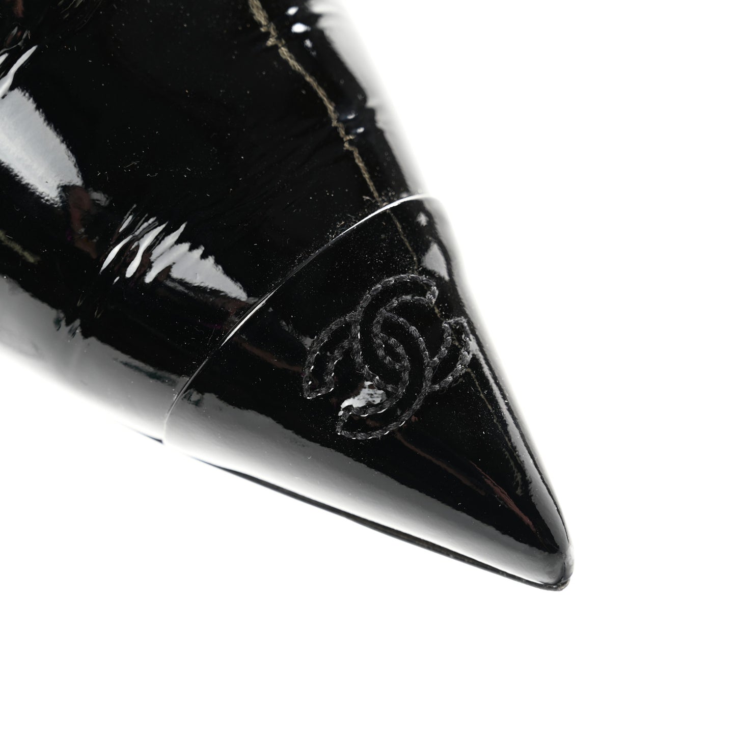 Patent Wedge Ankle Boots 39 Black