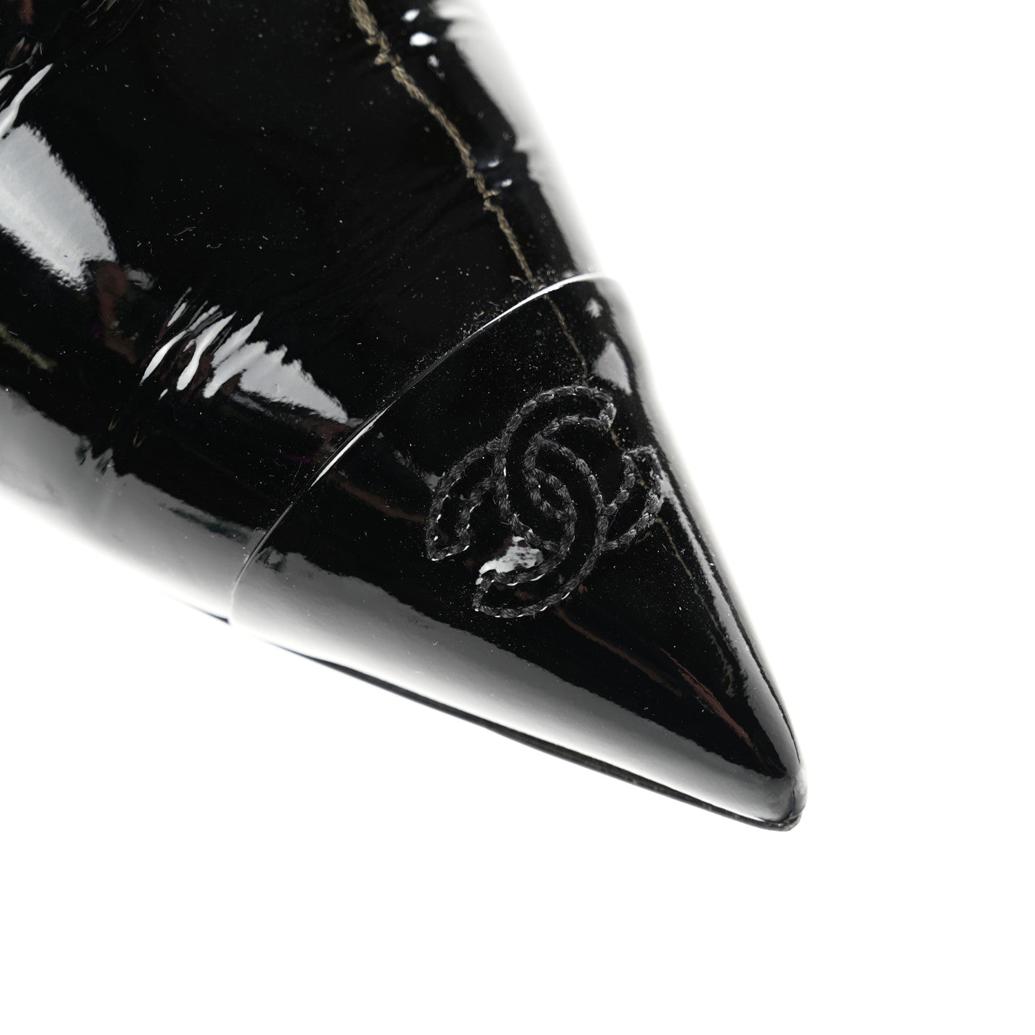 Chanel Patent Wedge Ankle Boots 39 Black 9 of 12