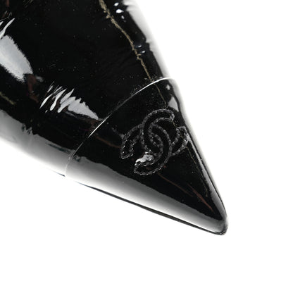 Chanel Patent Wedge Ankle Boots 39 Black 9 of 12