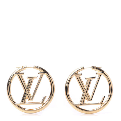 Louis Vuitton Metal Louise Hoop Earrings Gold 1 of 5