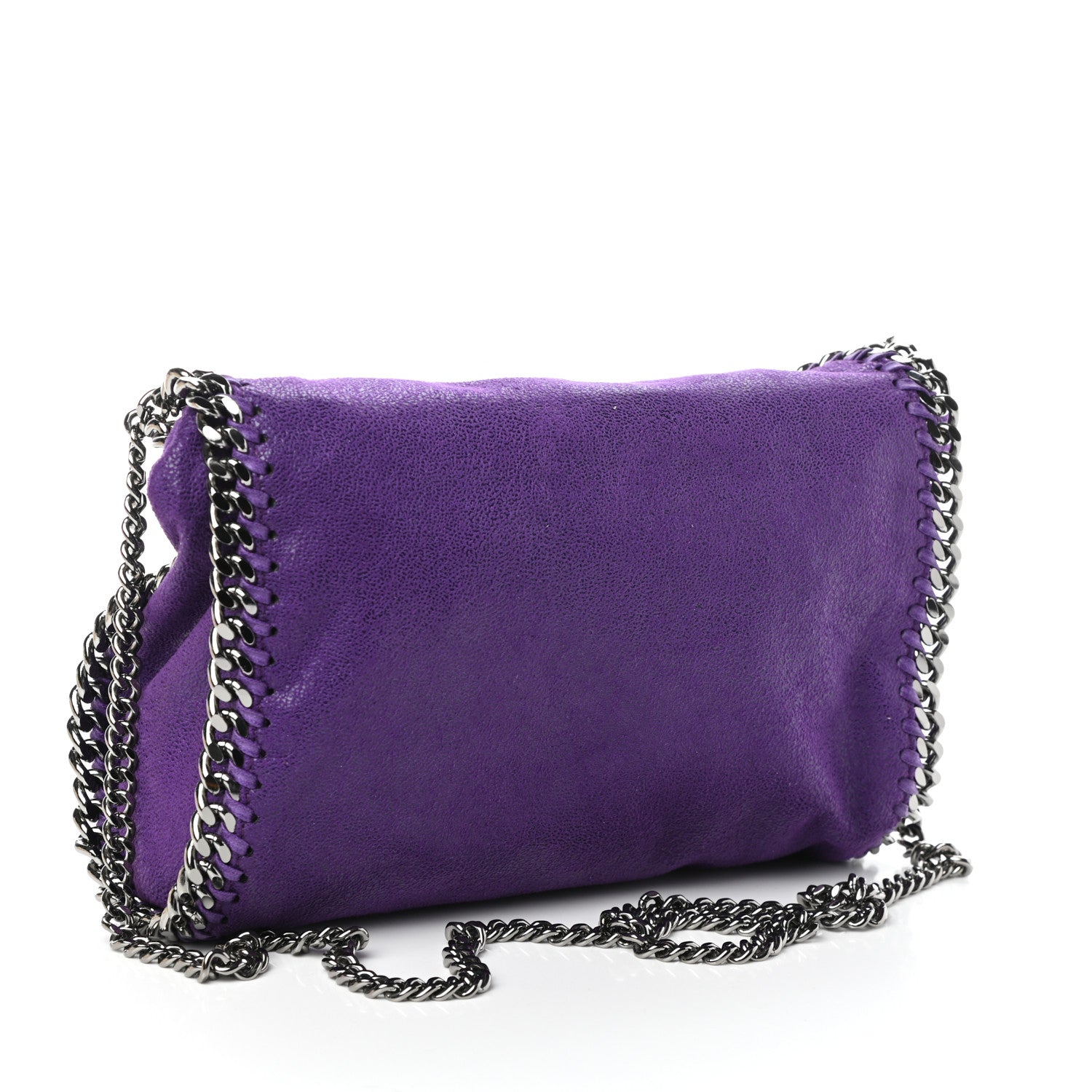 Stella McCartney Shaggy Deer Mini Falabella Fold Over Tote Bright Purple 3 of 9