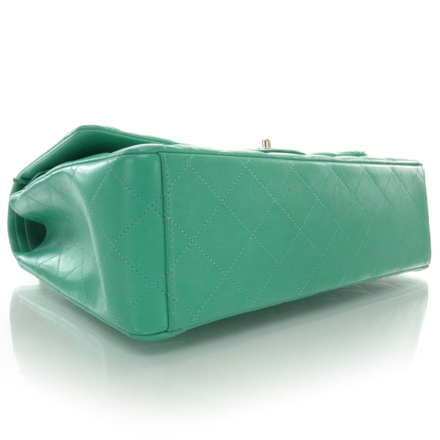 Lambskin Maxi Double Flap Menthe Green
