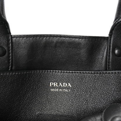 Prada Soft Grain Calfskin Large Buckle Bag With Belt Black 6 of 10