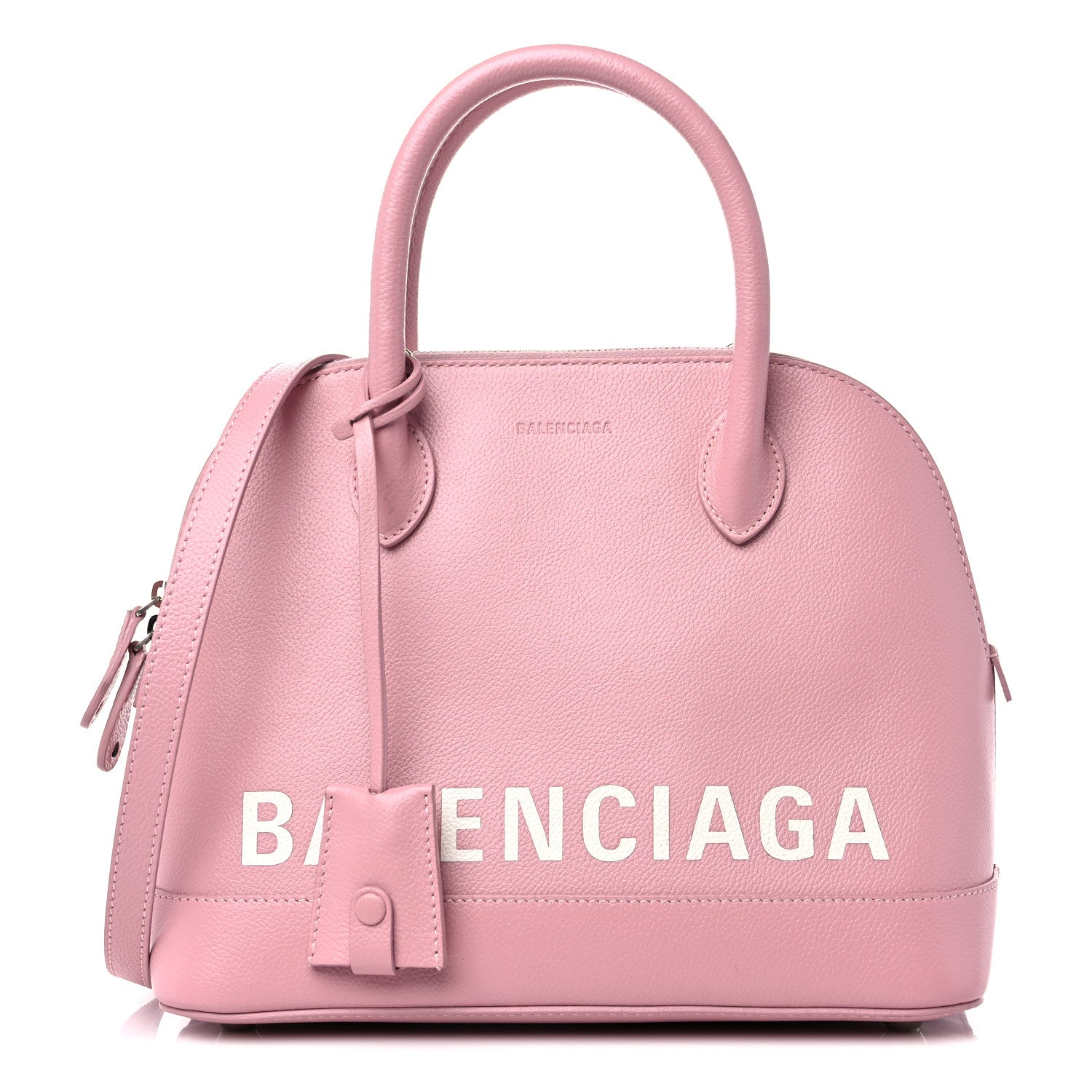 Balenciaga Grained Calfskin S Ville Top Handle Bag Pink White 1 of 9