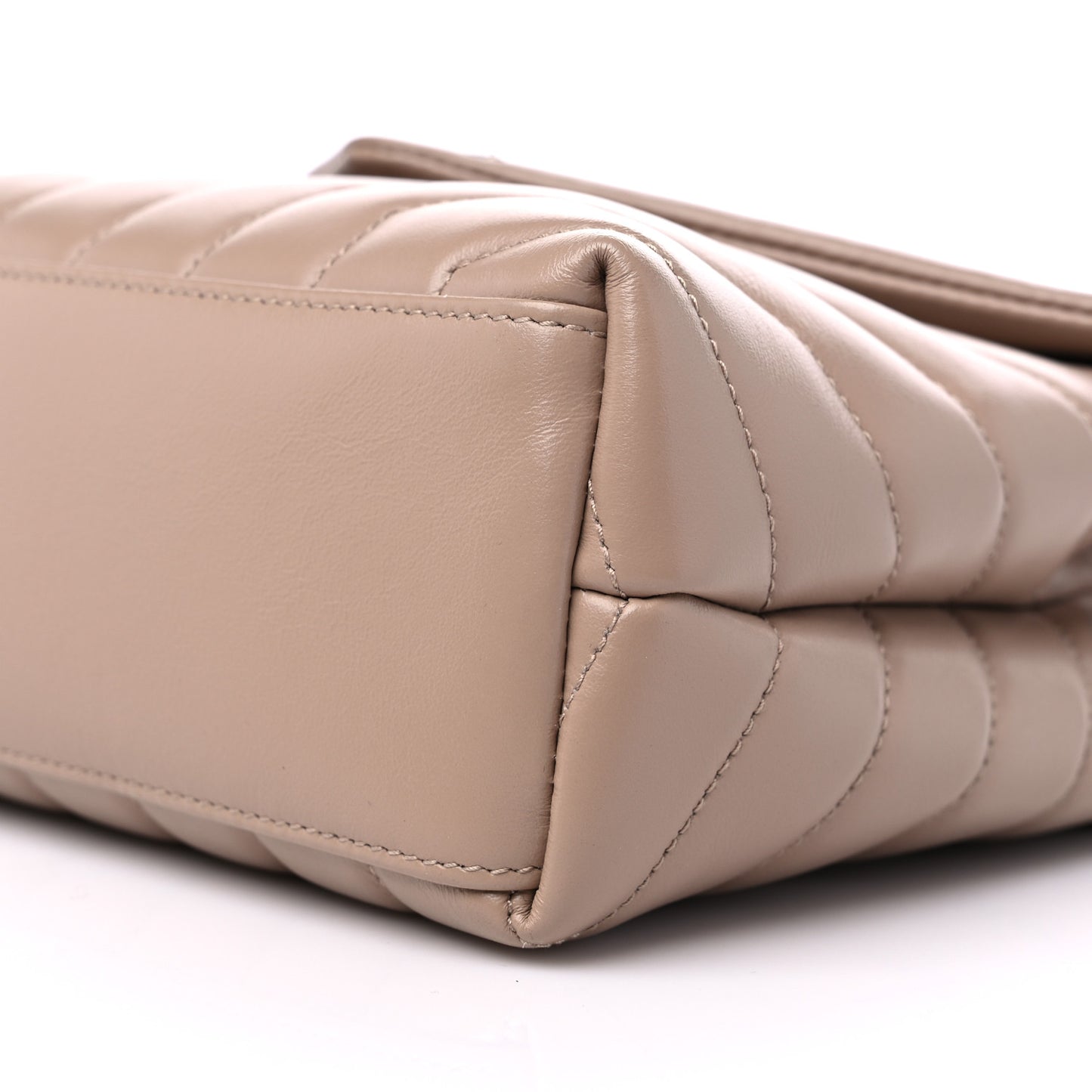 Calfskin Y Quilted Monogram Small Loulou Chain Satchel Dark Beige