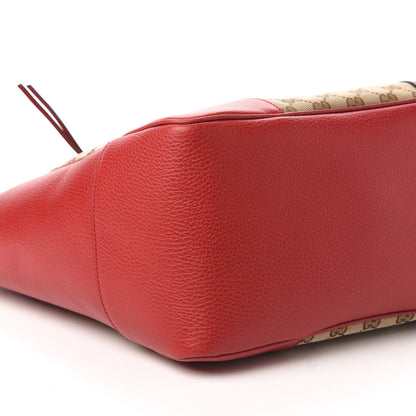 Gucci Monogram Bree Zippered Tote Beige Red 6 of 10
