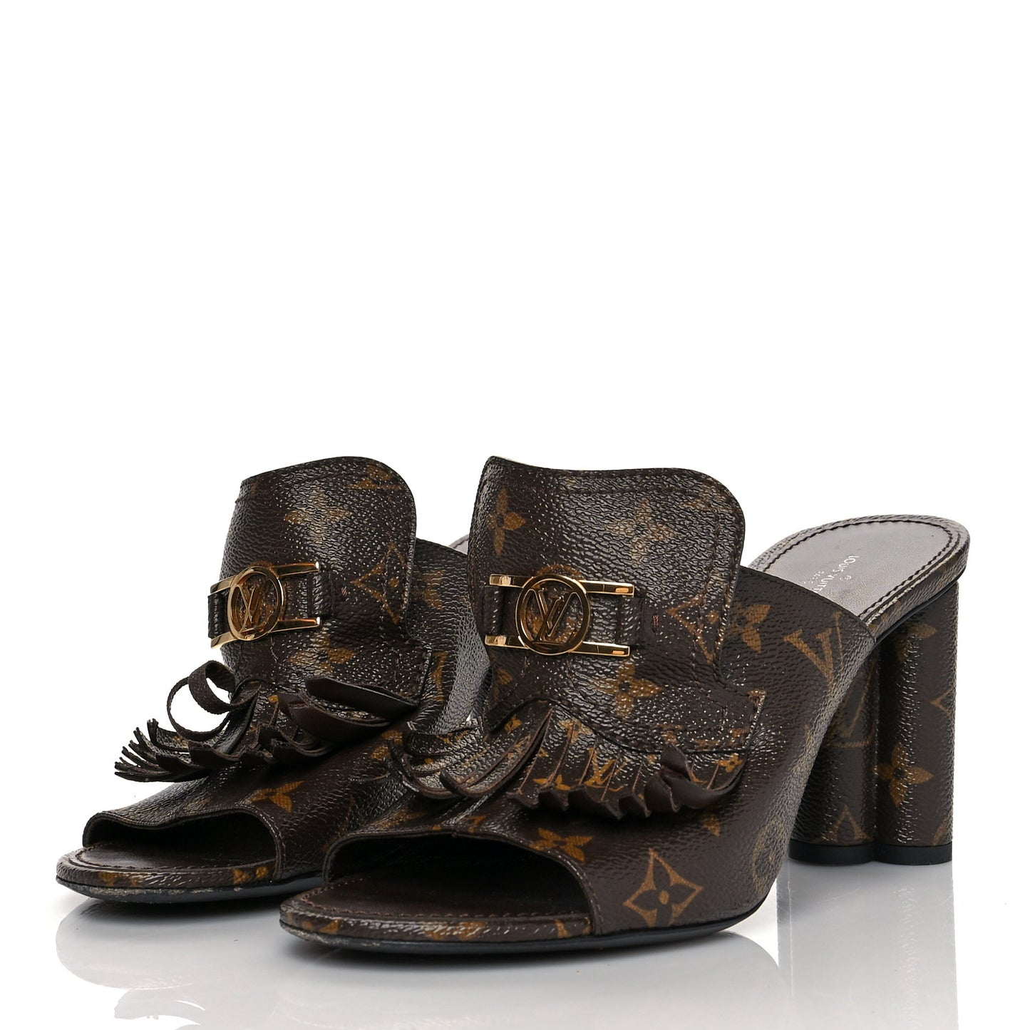 Patent Monogram Indiana Mule 40 Cacao Brown