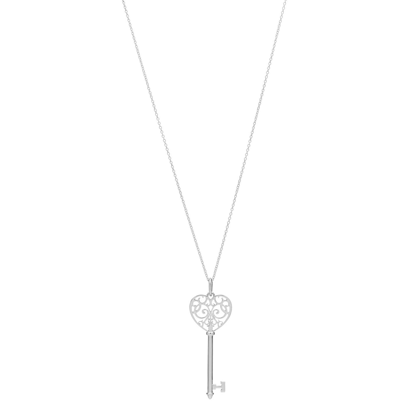 Sterling Silver Enchant Heart Key Pendant Necklace