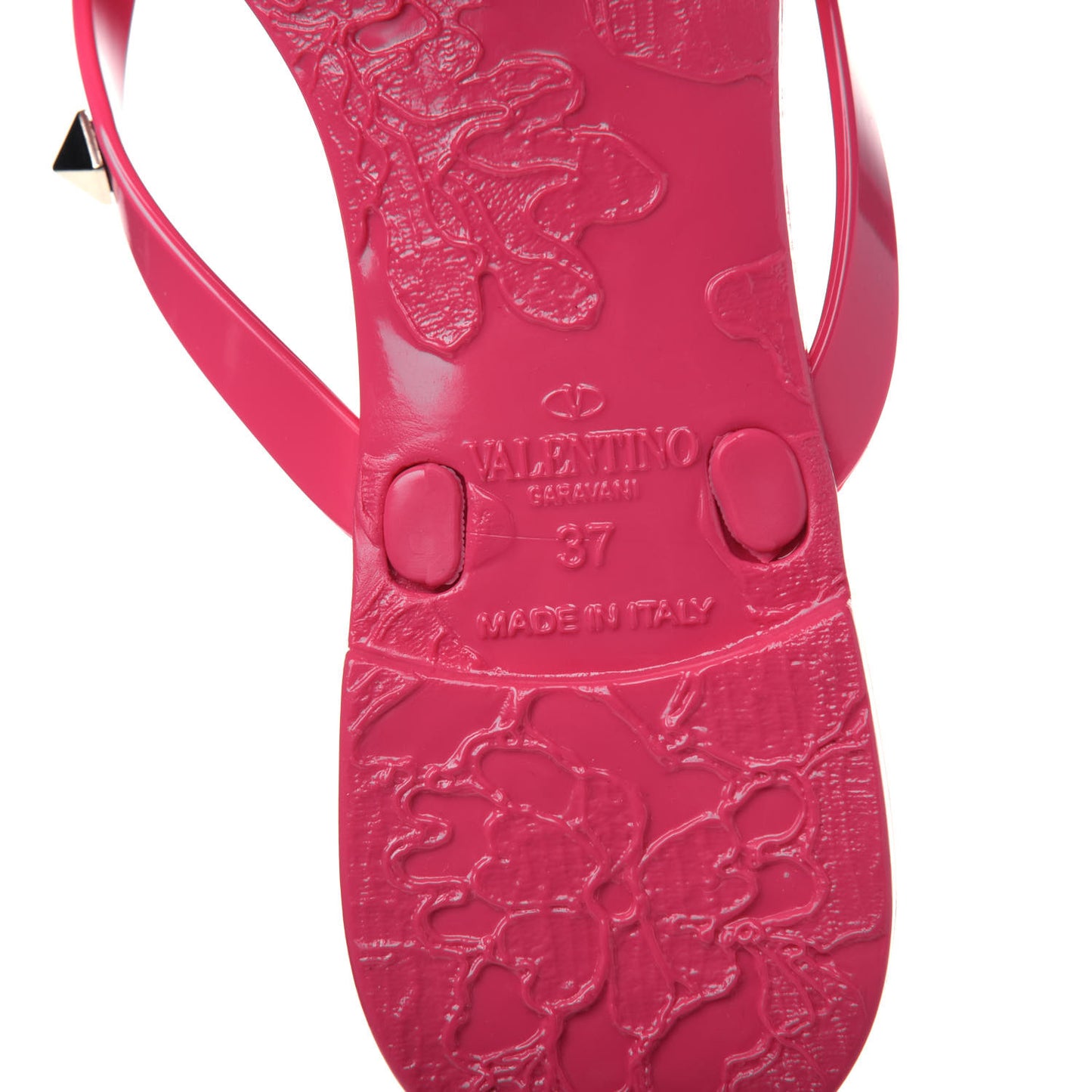 PVC Jelly Rockstud Bow Thong Sandals 37 Pink