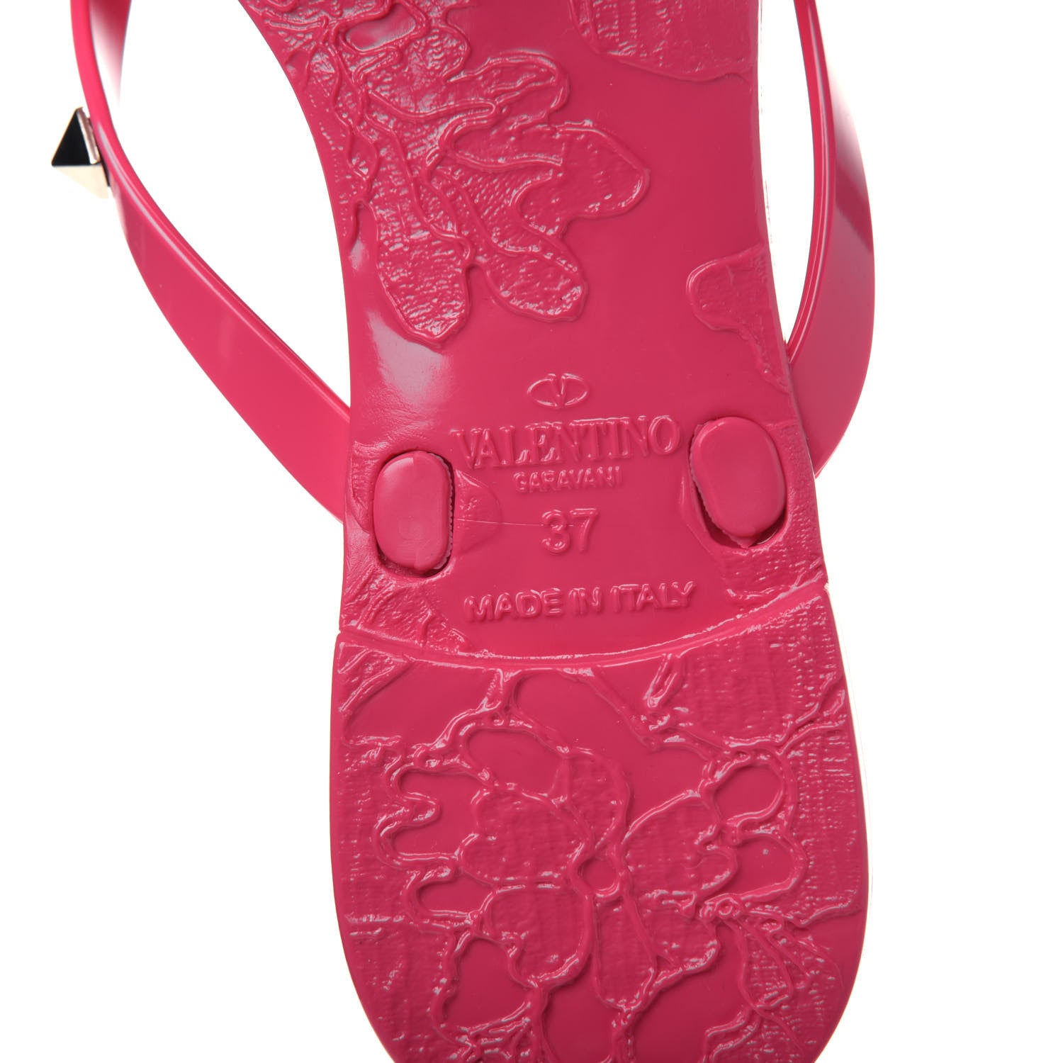 Valentino Garavani PVC Jelly Rockstud Bow Thong Sandals 37 Pink 6 of 9