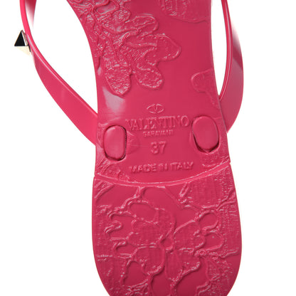 Valentino Garavani PVC Jelly Rockstud Bow Thong Sandals 37 Pink 6 of 9