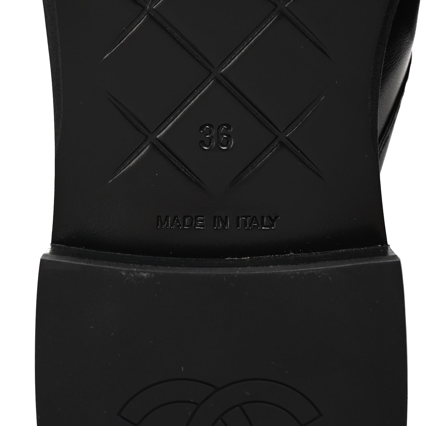 Lambskin Quilted CC Turnlock Mules 36 Black