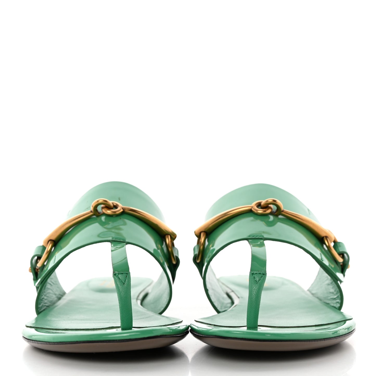Nappa Vernice Crystal Ursula Thong Sandals 35.5 Jasmine Green