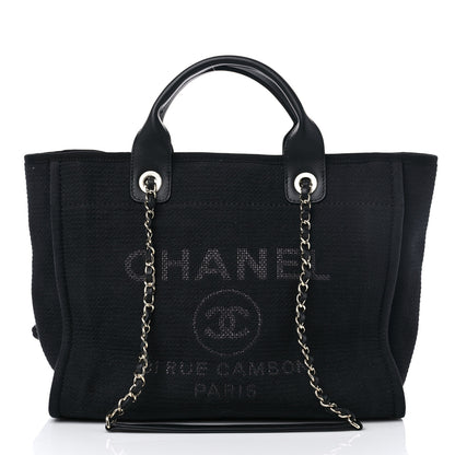 Chanel Mixed Fibers Small Deauville Tote Black 3 of 14