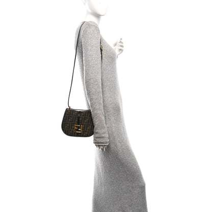 Fendi Fabric Jacquard Vitello Cher Cuoio FF 1974 Small Fendi C'mon Tobacco Moro Ebano 2 of 13